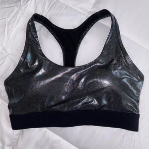 Zyia Active Disco Luxe Racerback Sports Bra Metallix Oil Slick Size S